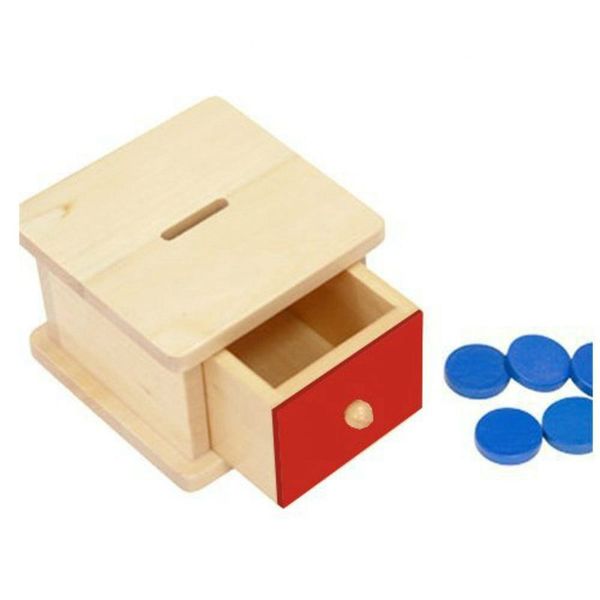 

infant & toddlers toy baby wooden coin box piggy bank learning educational preschool training
