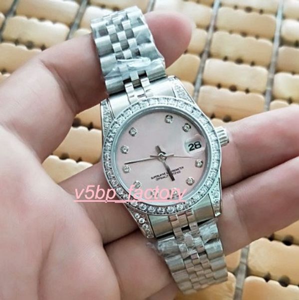 

luxury women's wristwatches log type126231 116231 17827431mm powder plate with diamond asia eta movement automatic ladies watch watches, Slivery;brown