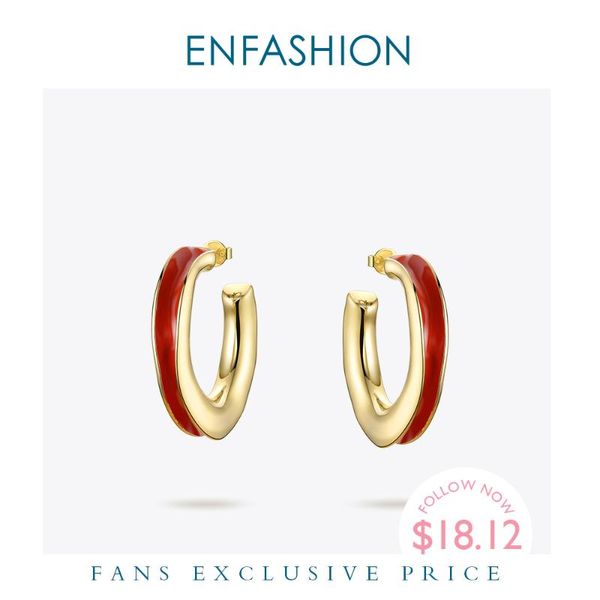

enfashion red twist hoop earrings big gold color circle hoops earings for women holiday round jewelry aros mujer oreja ec191018, Golden;silver