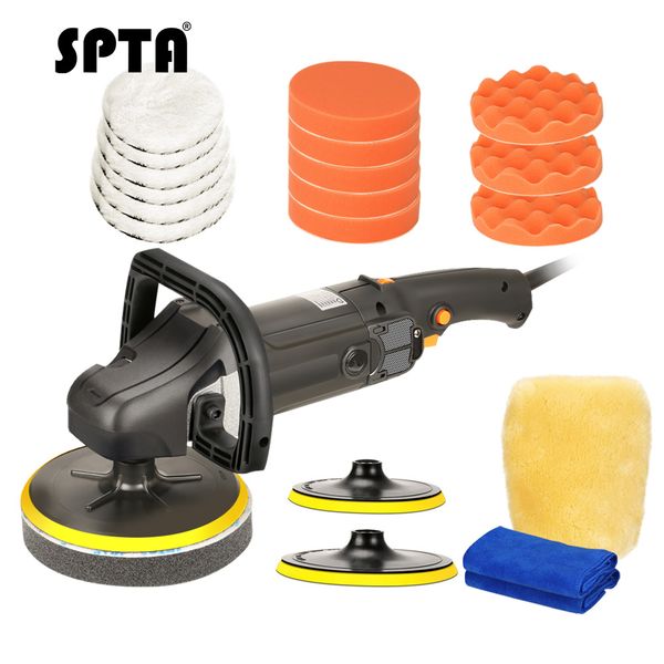 

spta 7 inch 180mm variable rotary mini car polisher car paint buffer care auto tool polishing machine sander wood m14 thread
