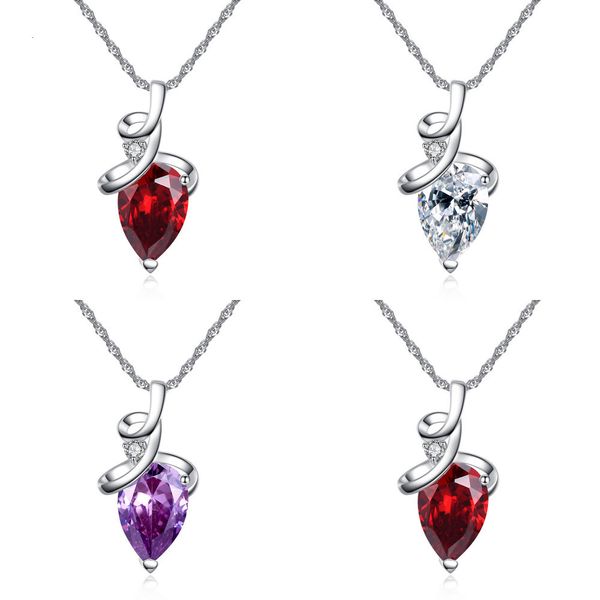 

краткое цепи ювелирные изделия ожерелья для женщин мужчин серебро сапфир ожерелье кулон, Silver