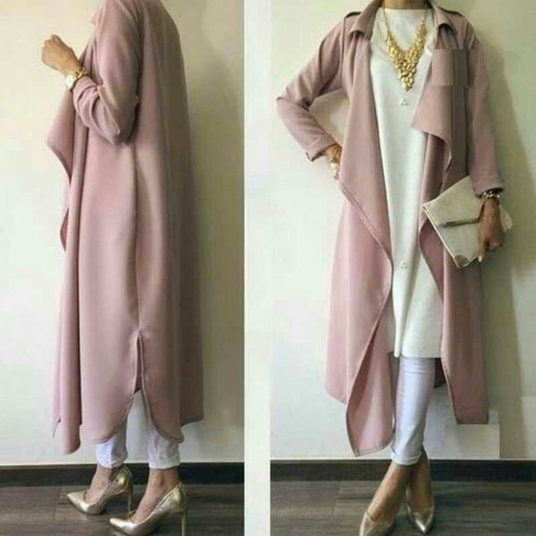 

fashion muslim coats outwear open abaya cardigan jacket kimono long robe gowns jubah middle east ramadan arab islamic clothing, Red