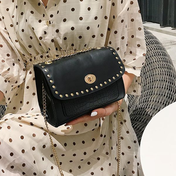 

women joker shoulder slung bags fashion lock chain small square bag hit color crossbody bags for women bolsa feminina #38