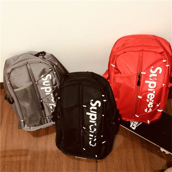 

sup 17ss luxury backpack supre letters shoulder bag junior designer schoolbag 3m reflective rucksack knapsack oxford daypack c81203
