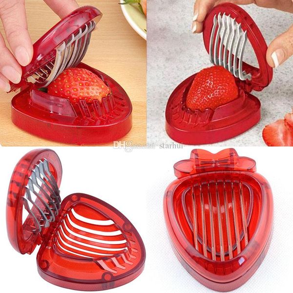 

strawberry slicer stainless steel kitchenware plastic fruit carving tools strawberry cake decoration salad cutter tools fwx9-1275