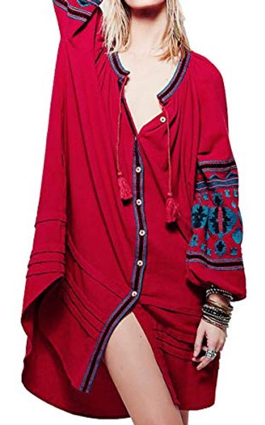 

r.vivimos women autumn long sleeve embroidery oversized single breasted button up dresses pockets, Black;gray