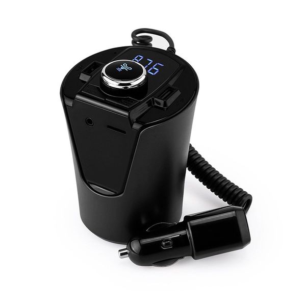 

bluetooth 4.2 wireless car kit handsfm transmitter cup 2.1a quick charge car radio adapter handsfree