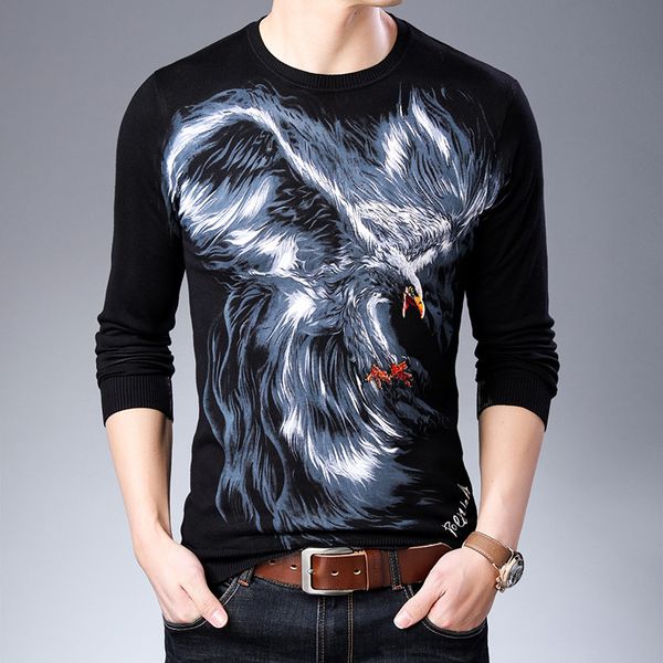 

korean sweater for men 2020 print sweater black white paisley men -3xl, White;black