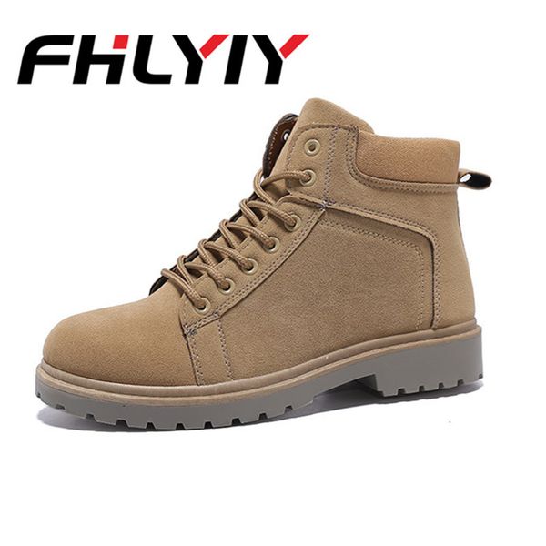 

мужчины hightop мотоцик осень холст обувь зашнуровать ботинки мужской холст обувь ботильоны скид-доказательство на открытом воздухе мужчины, Black