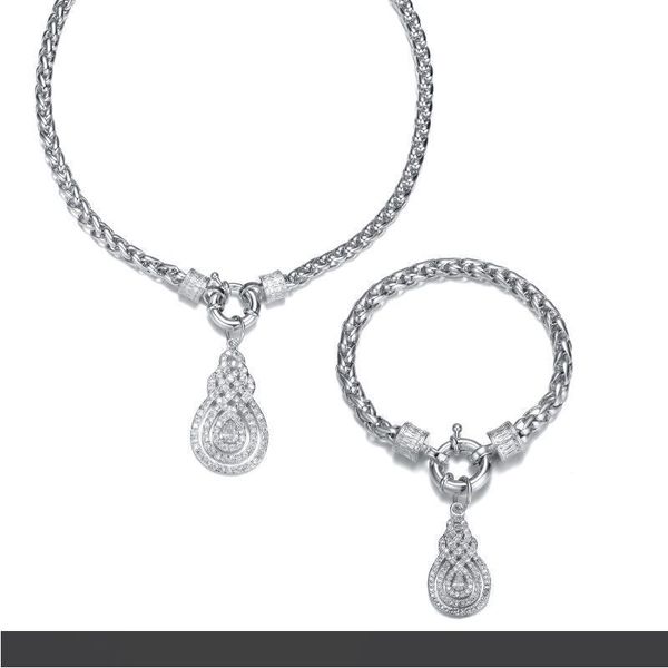 

2019 золотая цепь дизайн мода ожерелье квадратный циркон ледяные ювелирные изделия ожерелье теннисная цепь, Silver