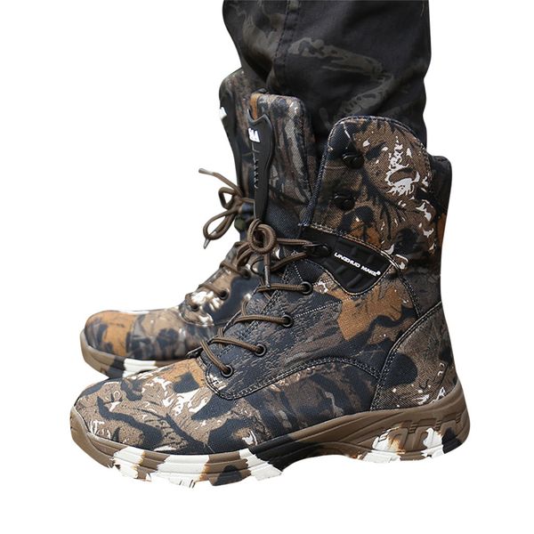 

man boots with military type for men combat shoes men's outdoor fashion hiking boots desert special training camouflage boots, Black