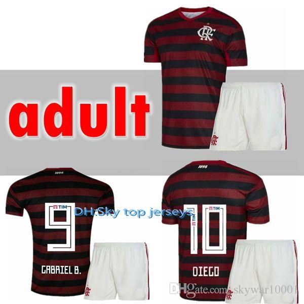 

kit 19 20 flamengo cr home red soccer jerseys guerrero diego kit 2019 2020 flamenco men football shirts thai quality, Black