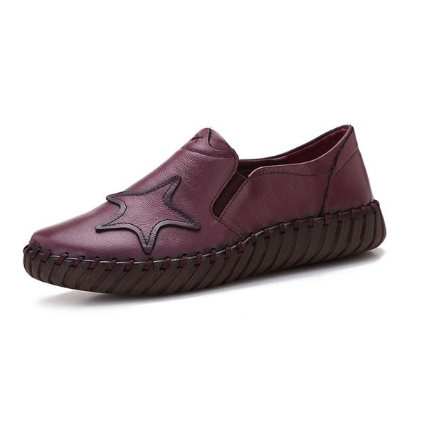 

women flats handmade shoes 2019 spring autumn genuine leather ladies shoe flat shoes women leather retro shoe cs5, Red;white