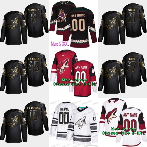 

21 Derek Stepan 2019 Golden Edition Arizona Coyotes 67 Lawson Crouse 45 Josh Archibald 15 Brad Richardson 8 Nick Schmaltz Luke Schenn Jersey