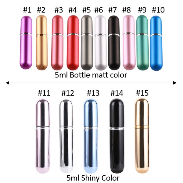 

tamax pf009 5ml refillable portable mini perfume bottle &traveler aluminum spray atomizer empty perfumery bottle 15color option dhl free