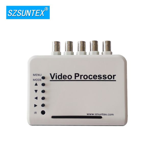 

suntex cctv video quad splitter system kit 4 channel color video splitter processor with remote control bnc adapter car dvr