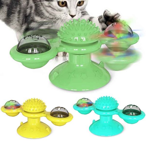 

windmill cat toy with led ball soft massage kitten educational pet tickle scratching turntable teasing interactive play game