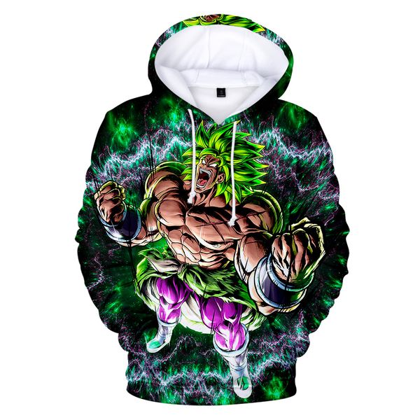 

super broly 3d printed 2019 new arrival fashion hoodies sweatshirt cartoon streetwear popular men/women cool hoodies, Black