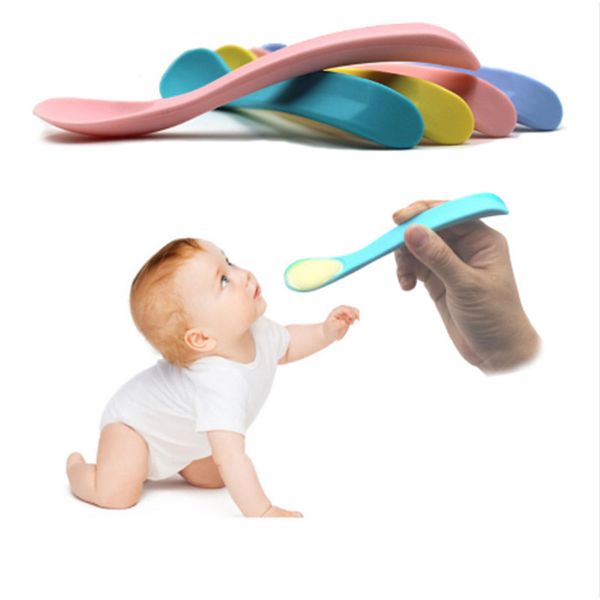 

gum friendly baby spoons bpa soft silicone first stage infant baby feeding training spoon wholesale