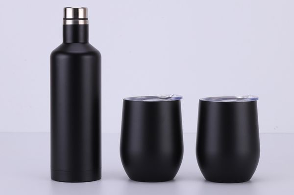 

500 мл бутылки вина 12oz яйцевидной формы красного вина стекла набор подарочная коробка набор двойной нержавеющей стали термос чайник воды a
