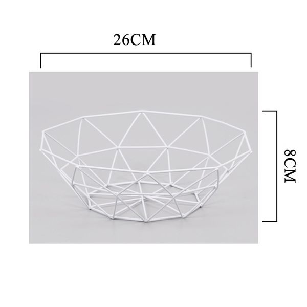 

2019 1x fruit basket rack stand holder storage metal wire white/ black/gold 8cm