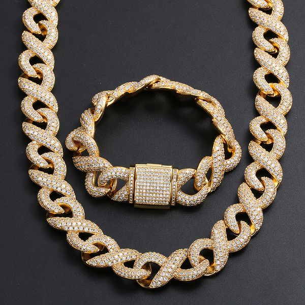 

europe and america ale mens punk jewelry gold plated mirco praved cz chain necklace bracelet jewelry street dj jewelry sale, Silver