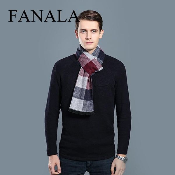 

scarf as checked picture pattern business winter casual geometric simple men thickened, Blue;gray
