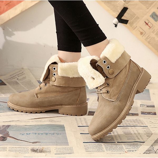 

winter women snowboots 2019 new warm fur ankle boots ladies platform wedges shoes winter large size 42 women shoes botas female, Black