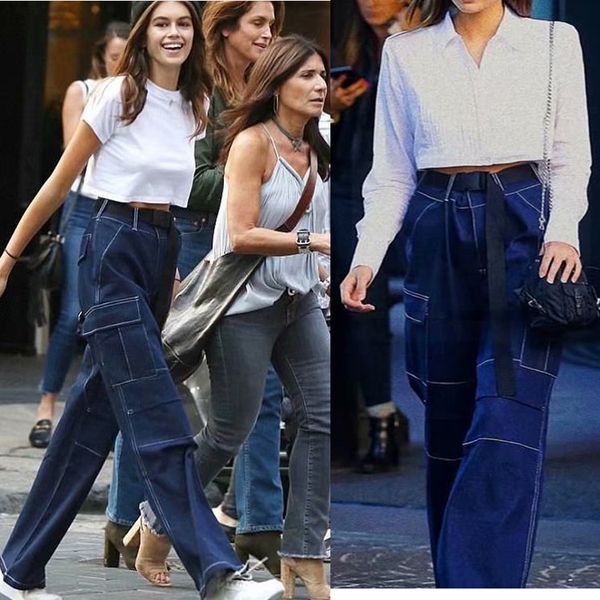 denim cargo jeans womens