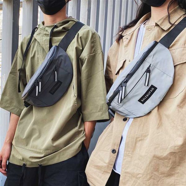 

crossbody bag men fashion brand chest bag sports shoulder hip-hop personality waist night riding reflective hot