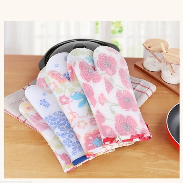 Anti Slip Heat Resistant Silicone Kitchen Glove Oven Mitt Double