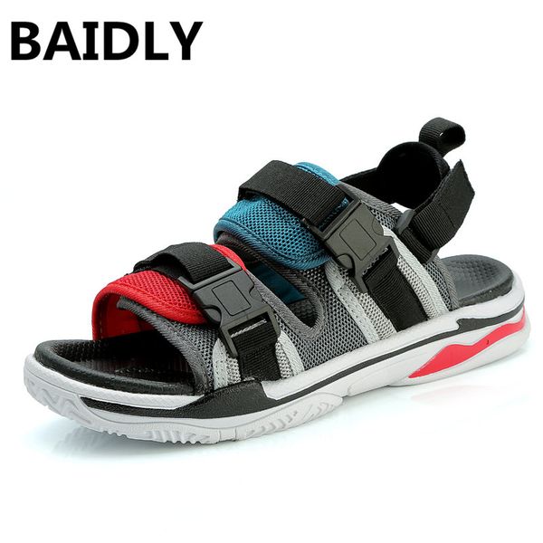 

new men's sandals summer black casual shoes flat beach sandals slippers for men hommes sandalias
