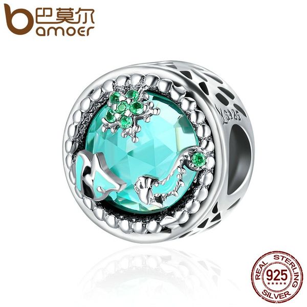 

bamoer мода новый подлинная стерлингового серебра 925 тайна океан подвески бусы подходят женщины шарм браслеты diy камень ювелирные изделия