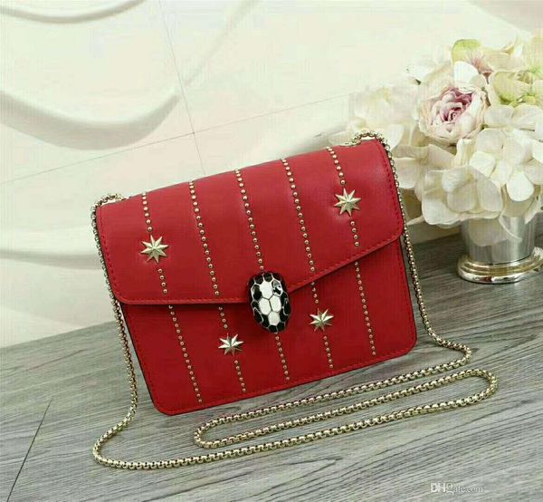 

small chains bag women's fashion leather star printing handbag crossbody shoulder bags female dust bags