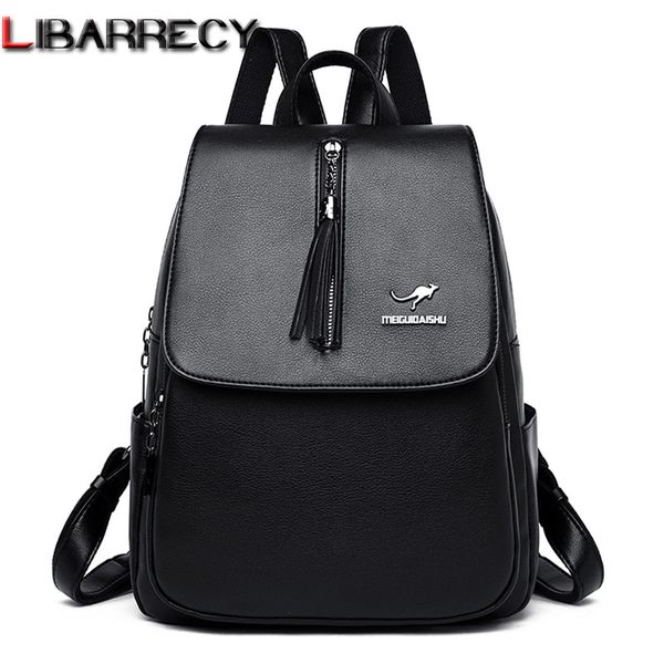 

fashion anti theft leather backpack designer women backpacks female travel bag solid color school backpacks for teenage girls