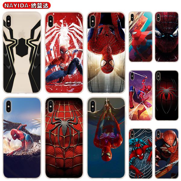 

phone case for iphone 11 pro x xr xs max 8 7 6 6s 6plus 5s s10 s11 note 10 plus huawei p30 xiaomi cover spiderman marvel superheroes pattern