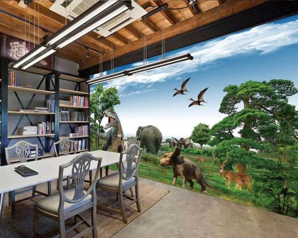 

through the time and space animal 3d background wall window mural wallpaper