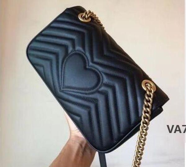 

5a fashion shoulder bags women chain crossbody bag handbags famous purse female message bag gold chain 7713 va99va7