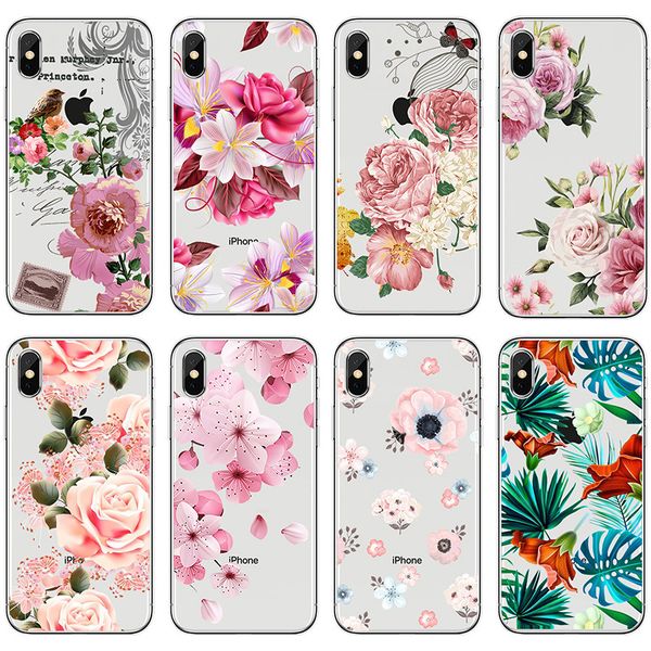 

Для Iphone 11 Pro Xs Max ХГ Цветочные ретро телефон Case 6 7 8 X Plus Ms. Темперамент Дизайн Мягкие