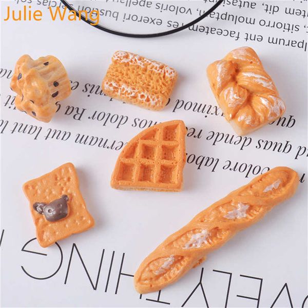 

julie wang 20pcs resin bread cake biscuit charms mixed artificial slime jewelry making accessory table decoration props, Bronze;silver