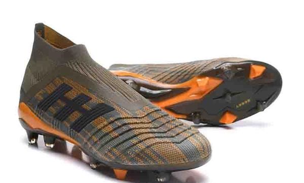 

original brown orange messi soccer cleats predator 18+ fg kids soccer shoes womens soccer boots children ace 18.1 football boots