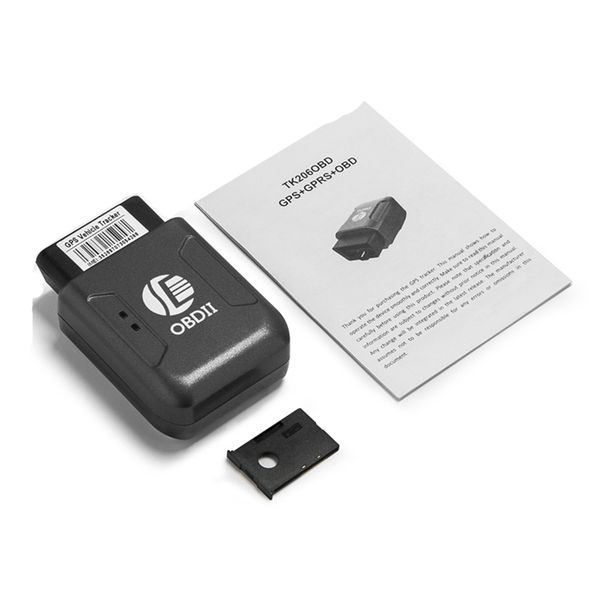 OBD2 GPS-Tracker, Auto-Tracker, Echtzeit-GSM-Tracking-Gerät, TK206, Geo-Zaun, Übergeschwindigkeit, Vibration, Bewegungsalarm, Web-APP-Tracking