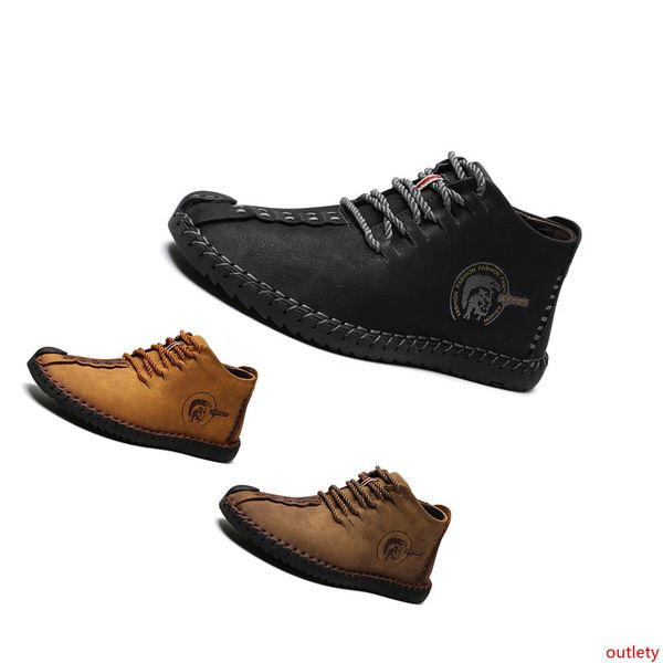 

2020 fashion men s casual leather plus velvet shoes triple black brown light tan mens boots outdoor business walking main16