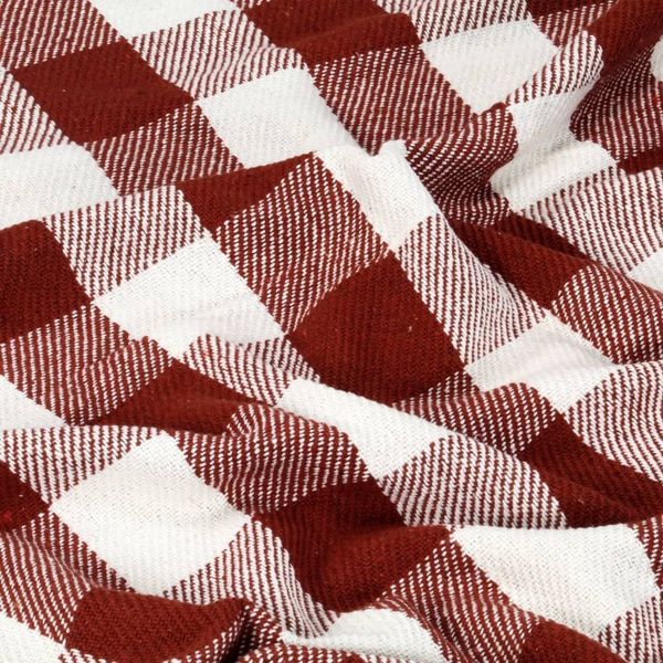 

throw cotton check 220x250 cm stone red other home textile