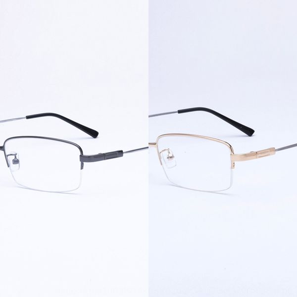

jagger y9883 light myopia gold-rimmed glasses half frame men's business myopia glasses frame memory titanium alloy big face, Silver