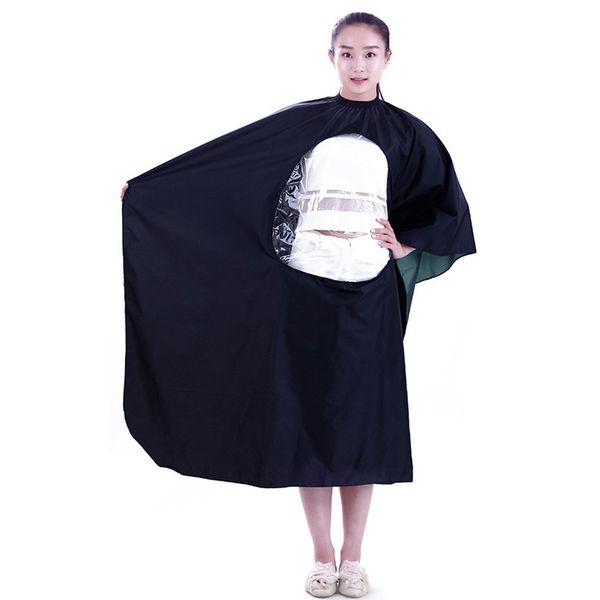 

salon barber hair cutting haircut cape hairdresser with clear transparent viewing window for hair cutting coloring barber cape