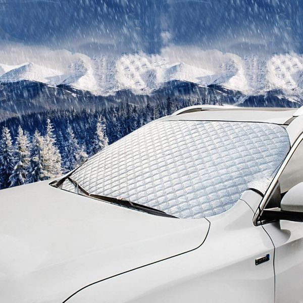 

new silver aluminum film car snow ice frost protector winter visor sun shade fornt rear windshield cover block shields 190*95cm