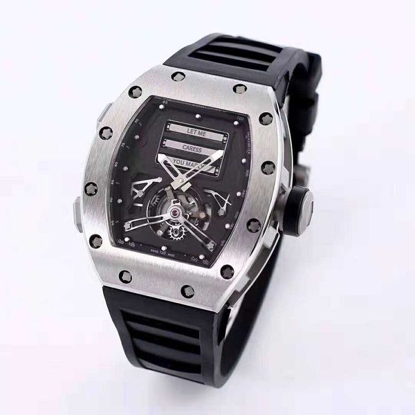 

vph mens wristwatch stainless case 2019 watch 9015 luxury automatic men's luminous tourbillon sapphire 316l tonneau steel swiss 28800 f, Slivery;brown