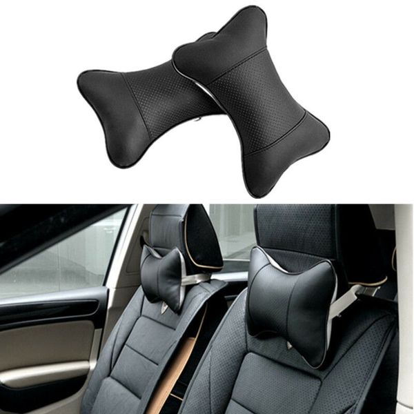 

2 pieces car pu leather seat head neck rest cushion pad headrest pillow for all car