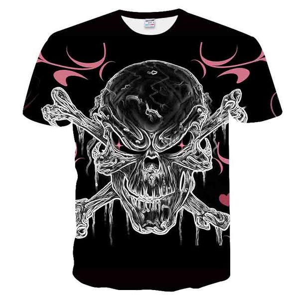 

новейшая мода для мужчин и женщин skullpink прикольная футболка с принтом 3d повседневная футболка с короткими рукавами и футболками bb132, White;black